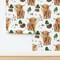 Highland Cow Scottish Shaggy Calf Farm Scotland Barnyard Animal Barn Custom Removable Wallpaper by Spoonflower Peel & Stick Wallpaper 2FT Wide